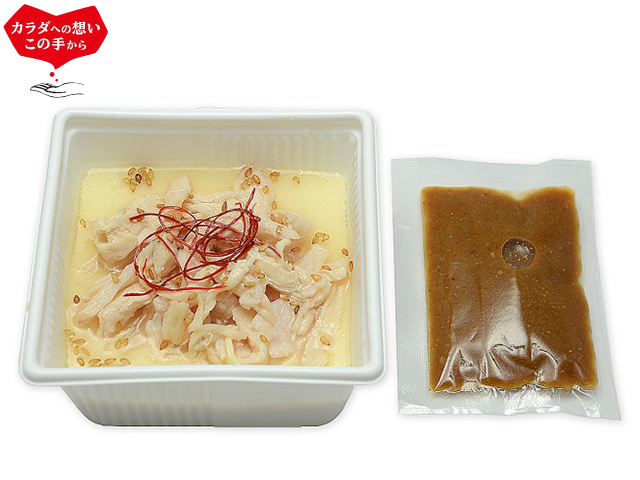 たんぱく質が摂れる おつまみ冷奴蒸し鶏　330円（税抜）