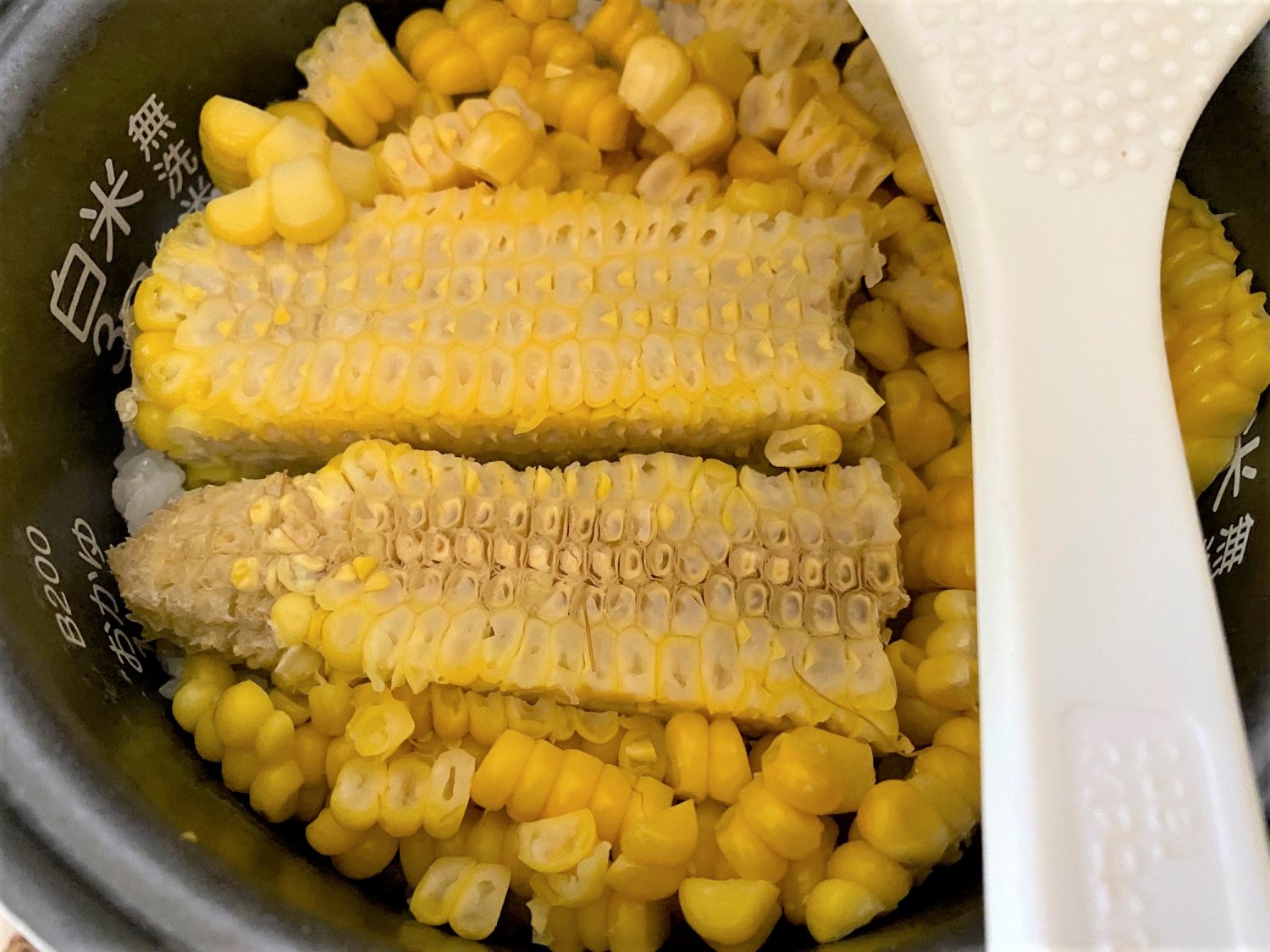 基本のとうもろこしご飯・炊きあがり
