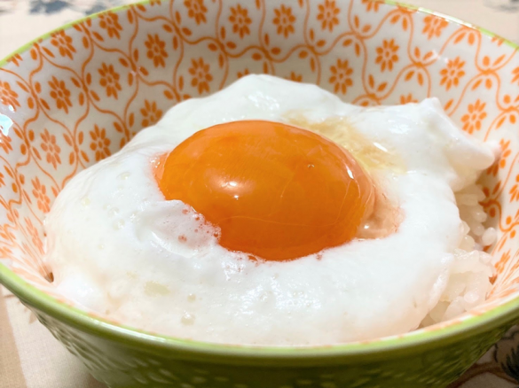 ふわふわメレンゲの卵かけごはんの完成！