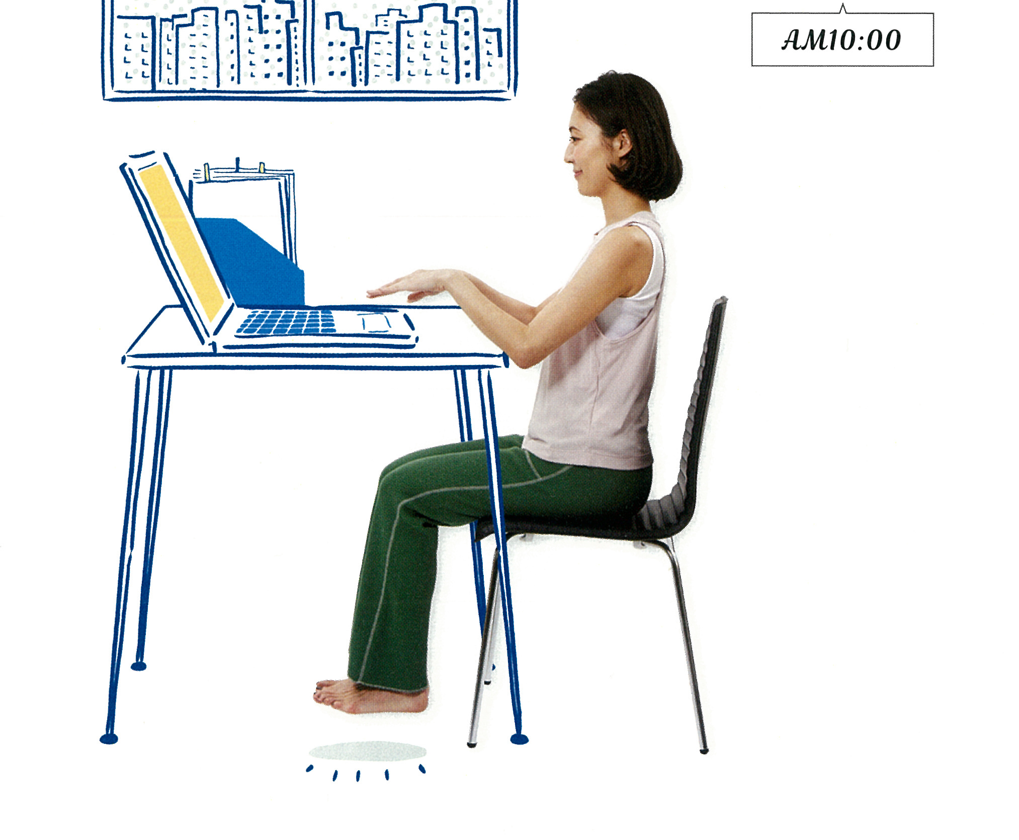 隙間時間にお腹エクササイズ、座ったまま腹筋