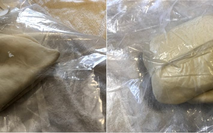 左：足踏み1回目　右：足踏み4回目