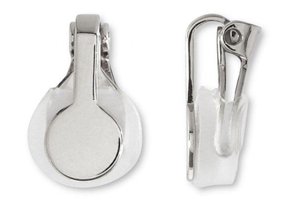 クリップタイプの土台「クリップ 丸皿　ロジウムカラー」132円(税込)/1個