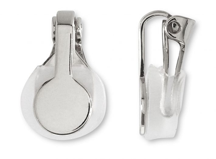 クリップタイプの土台「クリップ 丸皿　ロジウムカラー」132円(税込)/1個