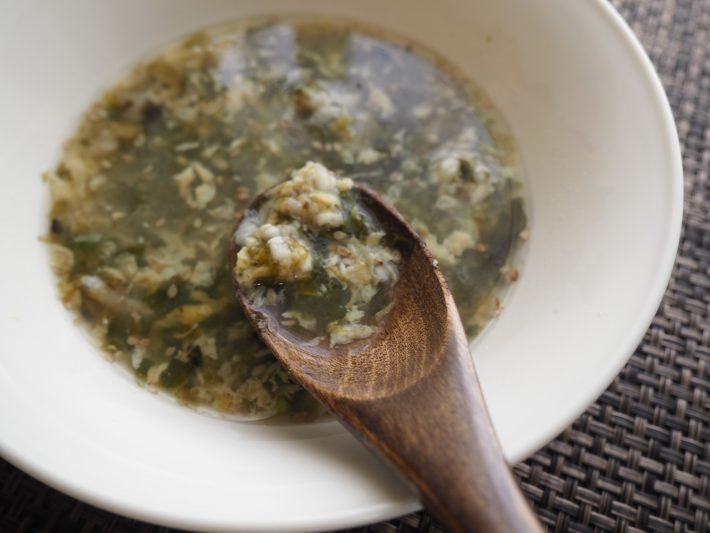 キノコをたしても◎「しらすと海苔の卵雑炊」2