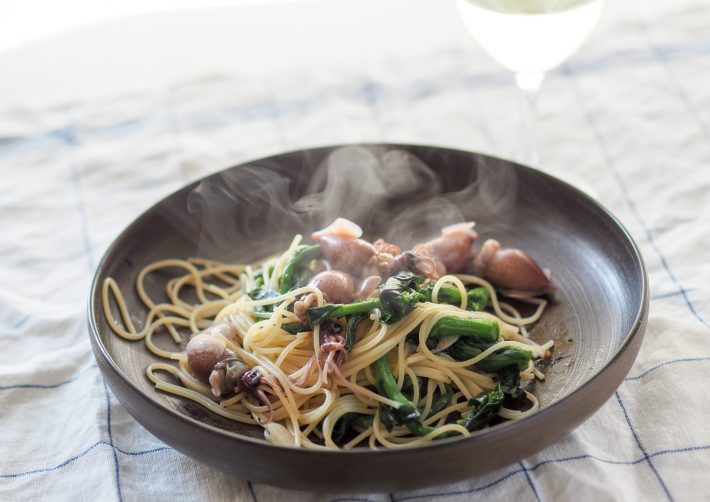 ホタルイカと菜の花のパスタ
