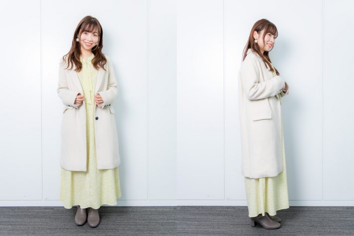 アウターはダウン系ならショート丈。ウールのコートなら長め