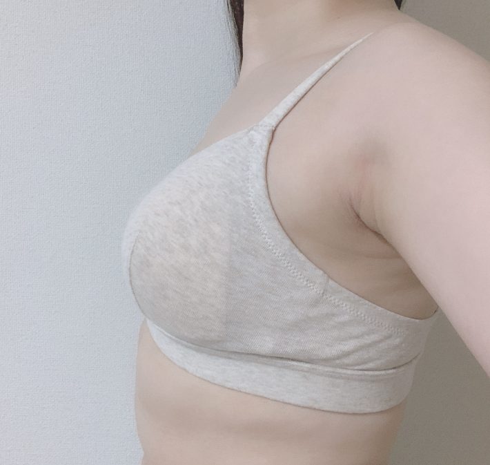 無印良品　脇に縫い目のないフライス編みブラジャー