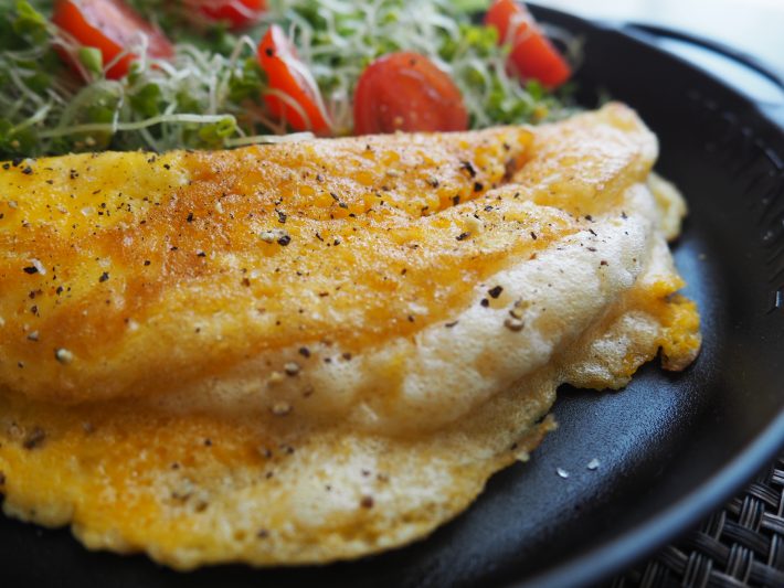 いつもよりはふんわりになったオムレツ