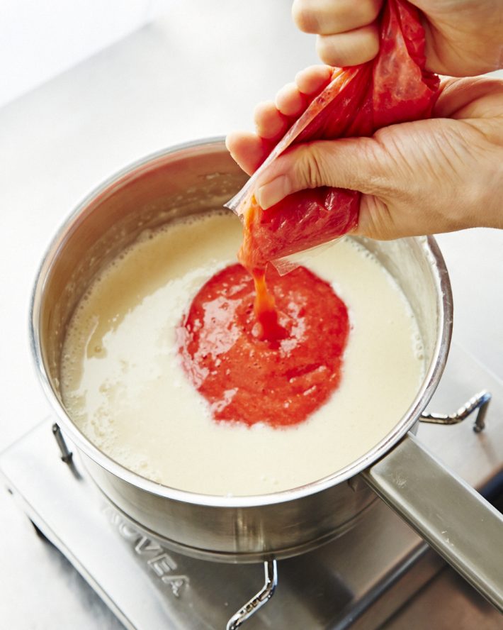 いちごを加える