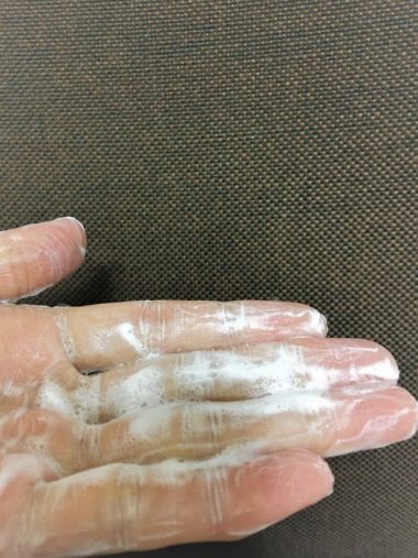 泡立てない段階でこのレベルの泡ができます