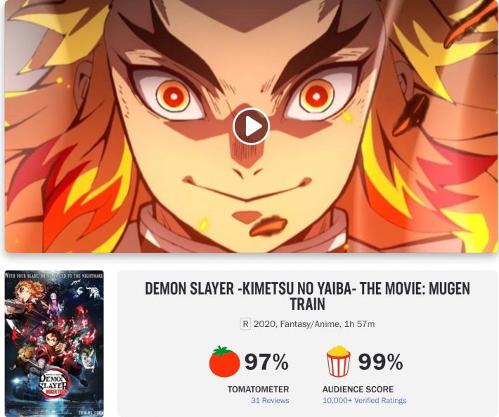 評論家97％、観客99％の高い満足度（画像：「ロッテントマト　Rotten Tomatoes」より）