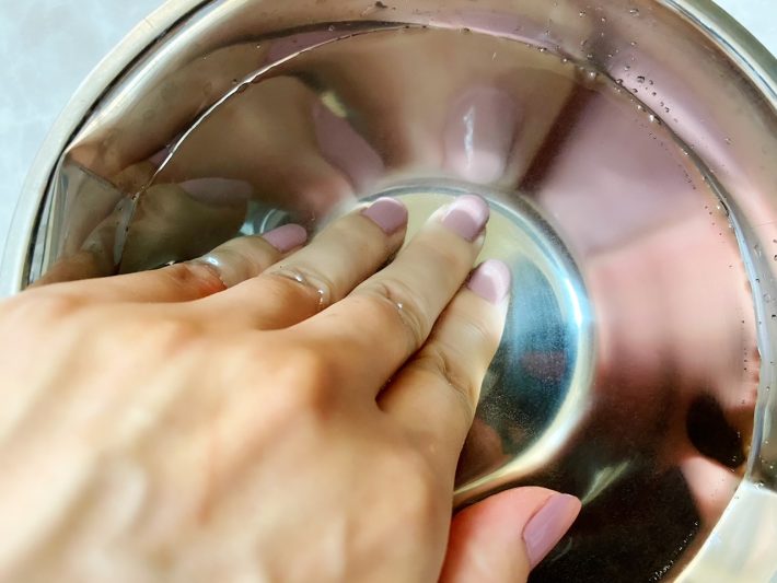 オフはお湯に１分浸けるだけ