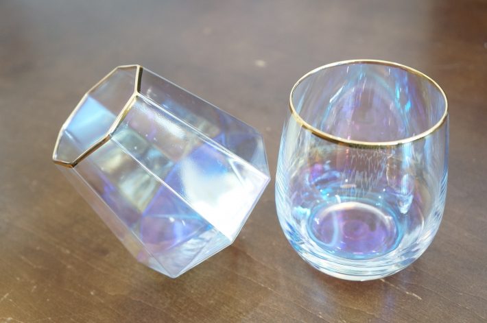 フランフラン「オパールタンブラー」／丸型700円、ダイヤ型1000円