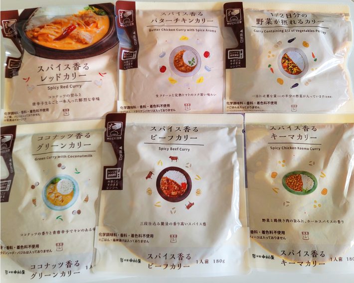 ローソンが中村屋と共同開発したレトルトカレー6種