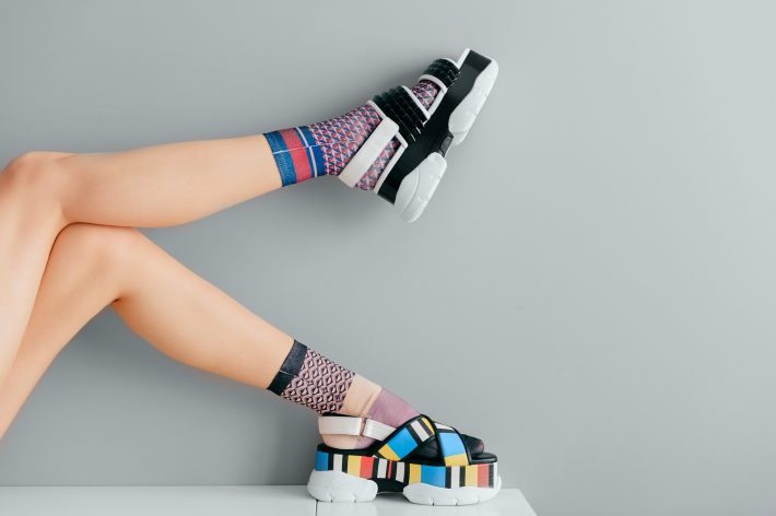 靴下×サンダルコーデ