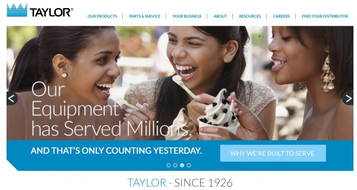 アイスクリームマシンのメーカー「Tayler」（画像：Tayler公式サイトより）