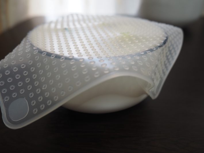 器にシリコンラップがくっつくかない。