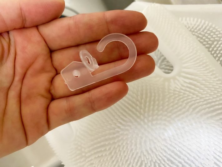 「シリコンブラシ手袋」付属のフック