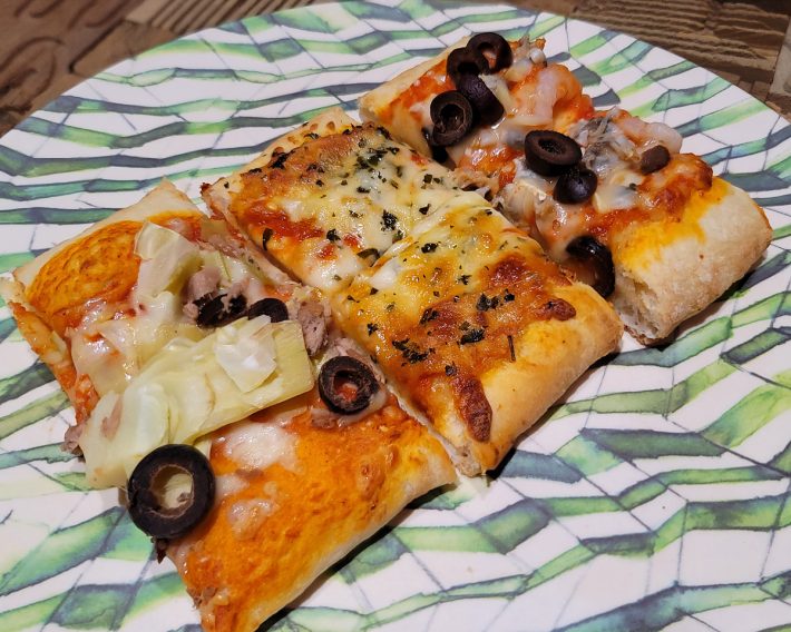 （手前から）カルチョーフィ、マルゲリータ、フルッティ・ディ・マーレ