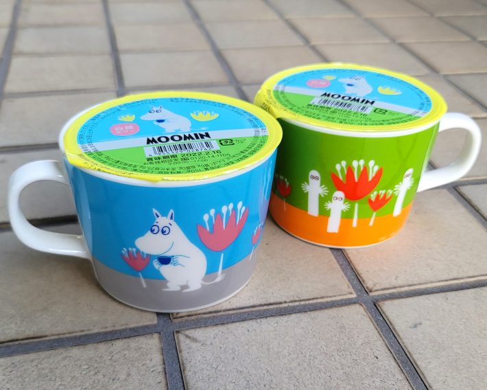 たらみムーミンマグ＆白桃ゼリー　各675円