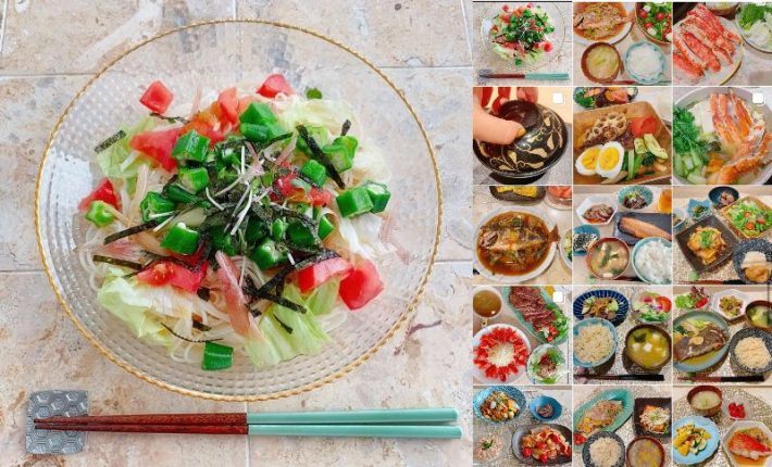 井澤梓さんの自炊の様子。いろどりも栄養も豊富で美味しそう〜