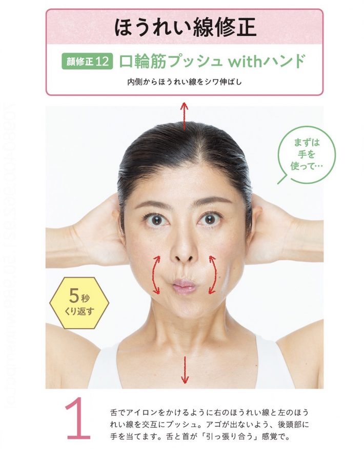 〈ほうれい線修正〉口輪筋プッシュ with ハンド