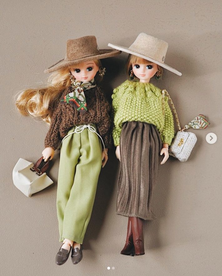 ryokoさん手作りの服を着たリカちゃん。オシャレすぎる！