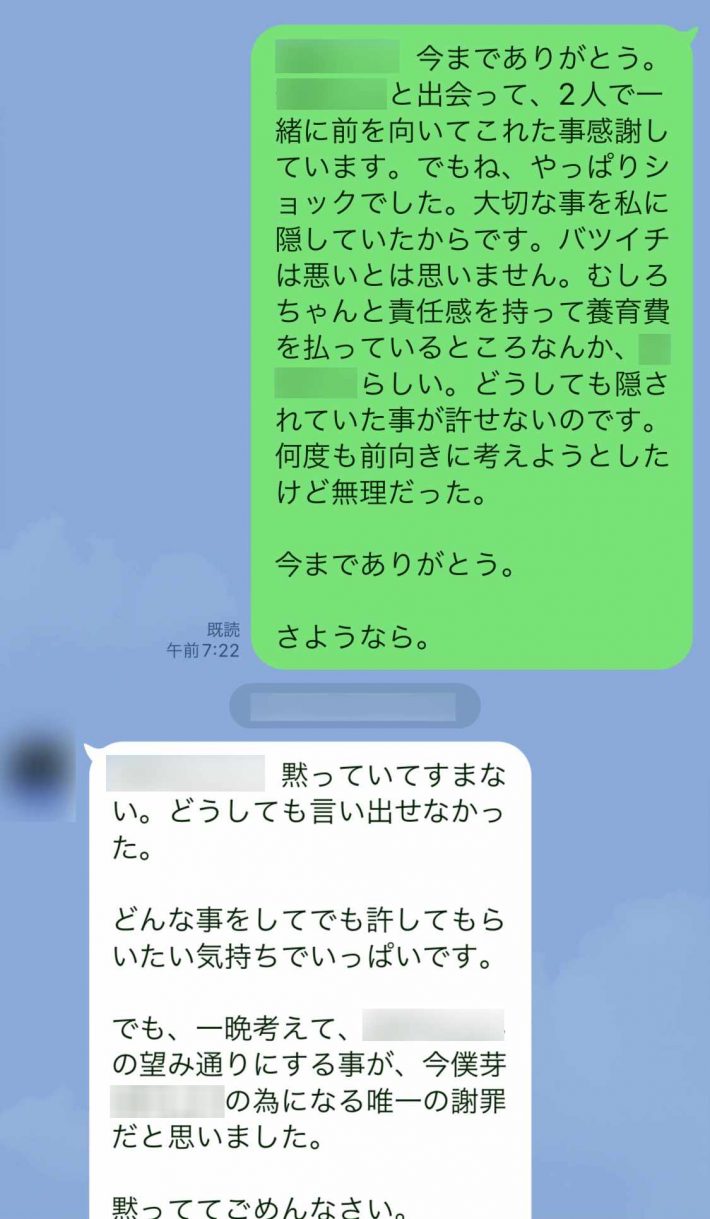 LINEで別れを告げる