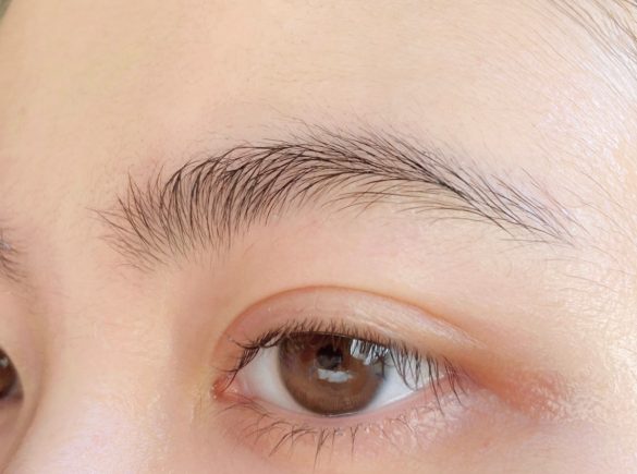 クリアマスカラのみで整えた眉。