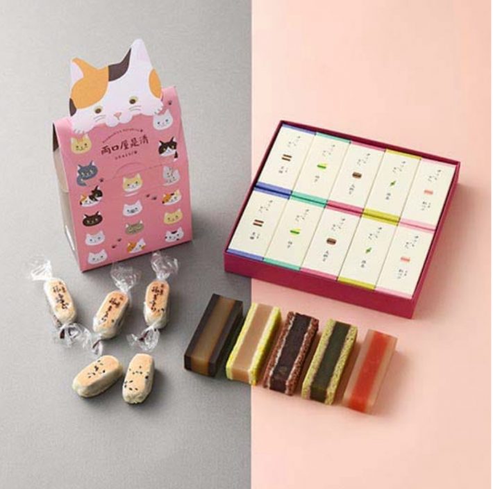 ＜両口屋是清＞旅まくら（ねこボックス）とささらがたセット