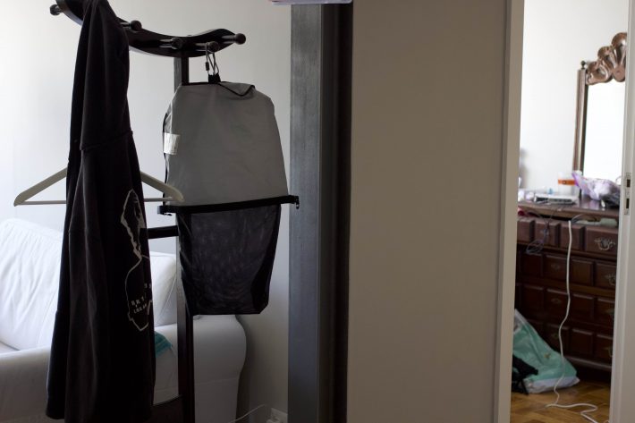 バッグの中で洗えて、干す時の目隠しにもなる