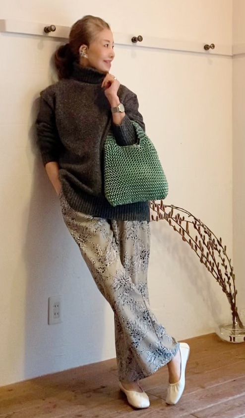 GUのパンツ、スリッポンを取り入れたコーデ