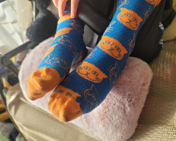 我が家は猫が好きすぎて、息子の靴下まで猫柄です