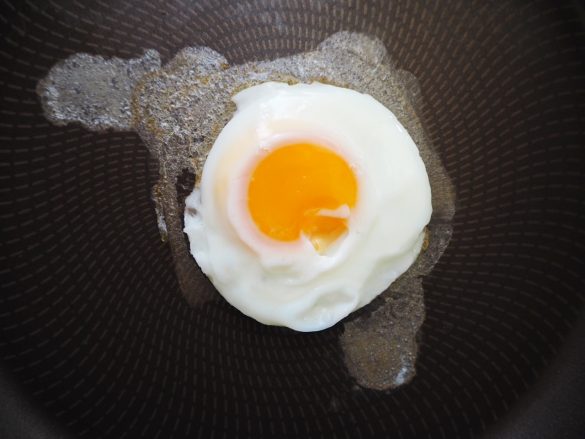 まんまるできれいな目玉焼きができた！