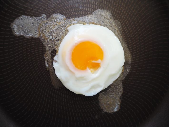まんまるできれいな目玉焼きができた！
