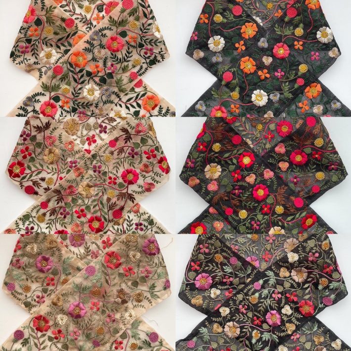 着物の帯や、額縁に飾るだけでも華やかに