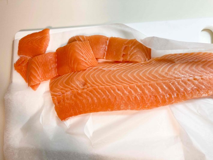 部位ごとに切り分けてから包む