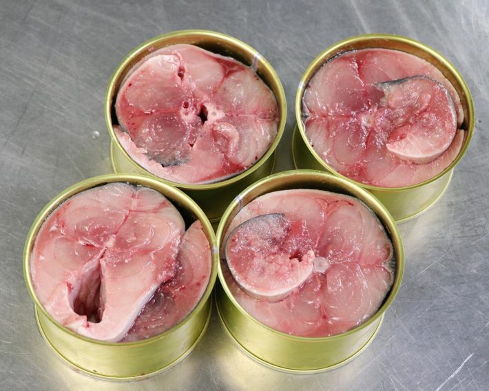 生サバ 缶に詰めた状態