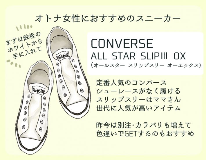 コンバースのオールスタースリップスリーOX