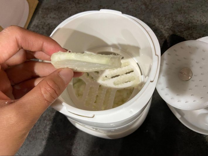 最後の8mmくらいはなかなか擦りおろせず