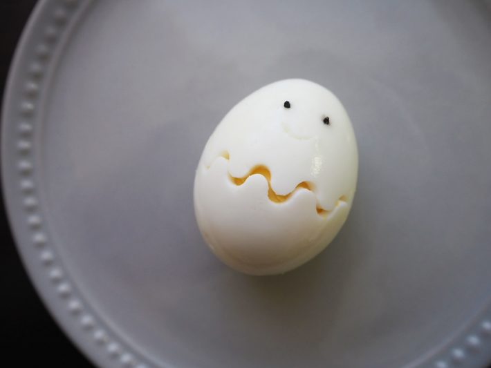 顔付きゆで卵の完成