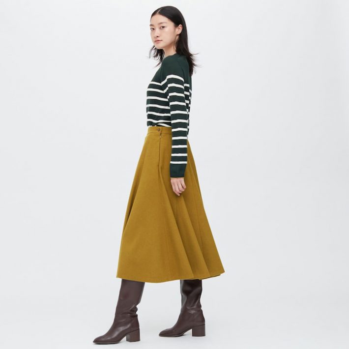 ウールブレンドフレアスカート