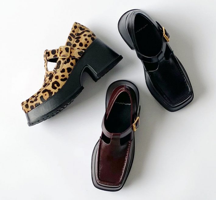 厚底Tストラップ・シューズ