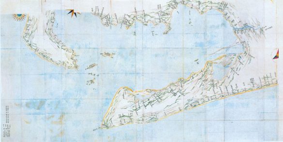 （画像：千葉県香取市　伊能忠敬記念館所蔵「大図 渥美半島付近」）文化元(1804)年作　縮尺36,000分の1　東日本の地図をまとめて幕府に献上したときにつくった控図。