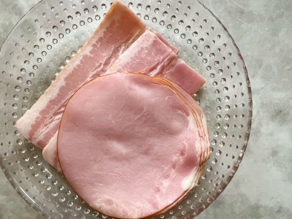 開封2日目のハムとベーコン