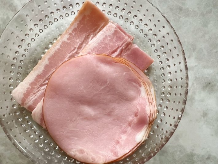 開封2日目のハムとベーコン