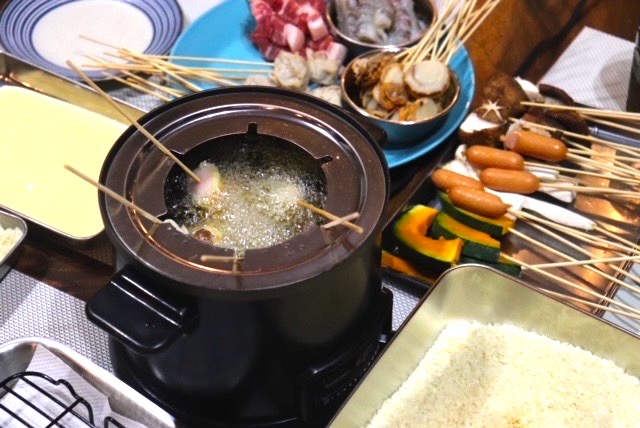 串掛けリングのおかげで串が倒れない