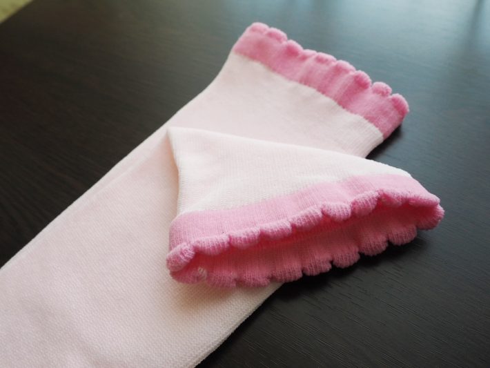 ピンクのパイピングがかわい