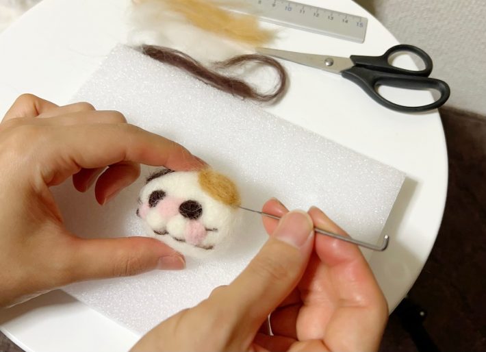 みけの模様をつけるが難しかった