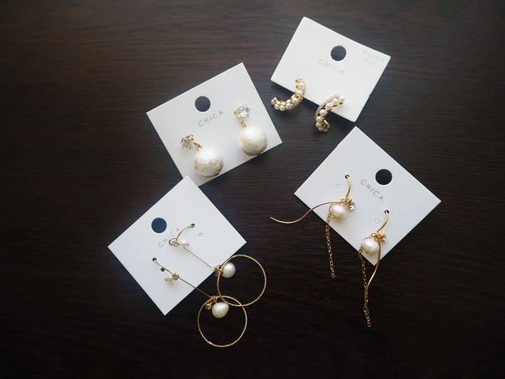 3COINSの高見えパールピアス4つ！